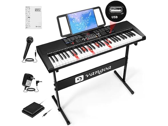VANGOA Black Electric Keyboard Piano