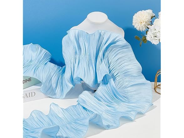 FINGERINSPIRE 4 Yards Ruffle Pleated