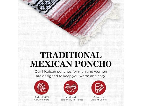 Leos Imports Men (OS) Traditional Mexican Ponchos