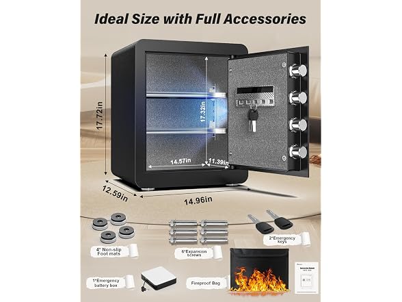Kavey 2.0 Cubic Feet Biometric Safe Box