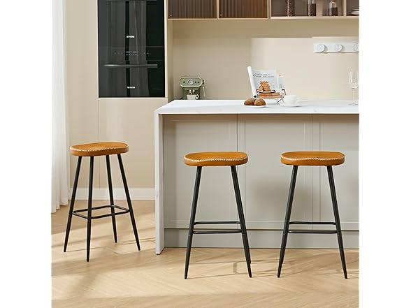 FIRAVOE Bar Stools Set of 3, Modern 28 inch Bar Height Stool (Open Box)