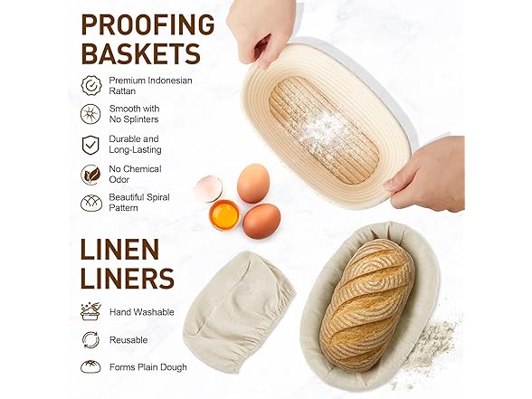 Safotad Oval Banneton Bread Proofing Basket