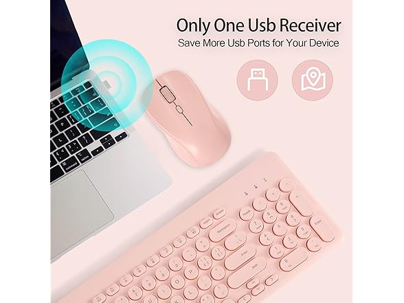 Arcwares Wireless Keyboard & Mouse Combo, Pink