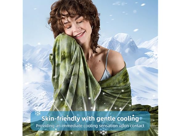inhand Cooling Blanket Twin Dark Green