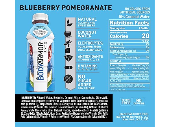 1CT BODYARMOR LYTE Sports Drink, Blueberry Pomegranate