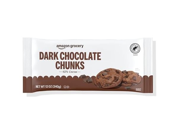 $3.99, Was $6.47, 38% Off! Amazon Grocery Dark Chocolate Chunks 12o dealfomo