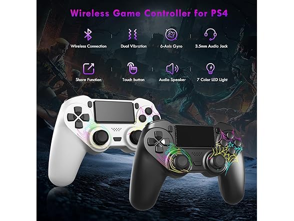 2 Pack Wireless Controller for PS4