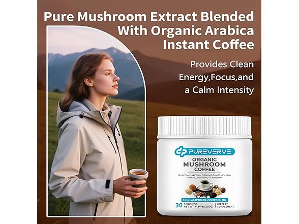 Pureverve Mushroom Coffee 30 Servings