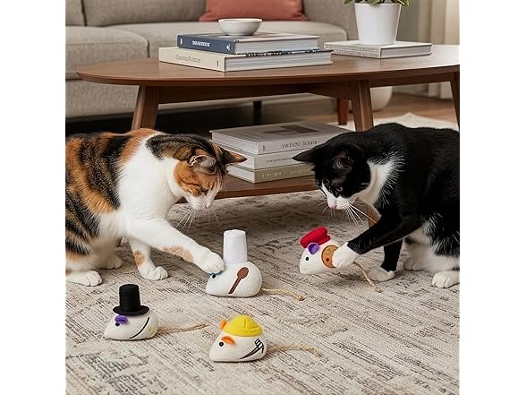 SPOT Mice at Work Cat Toys, Catnip Filled Plush Mice