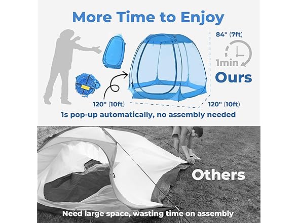Pop Up Bubble Tent for 4-8 People 10x10ft
