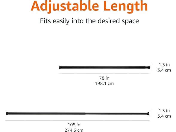 Amazon Basics No Drilling Spring Tension Curtain Rod