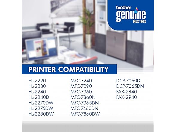 Brother Genuine High Yield Toner Cartridge, TN450, Replac