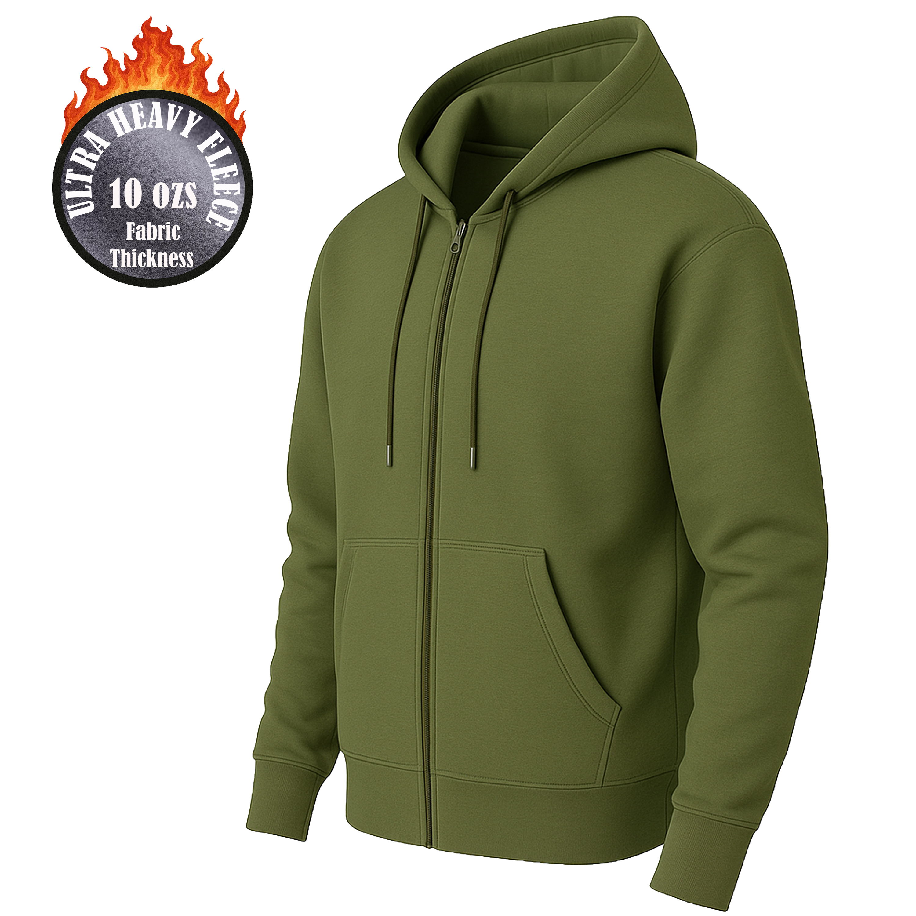 Mens Heavyweight Fleece-Lined Full Zip Hoodie - Gallery 21