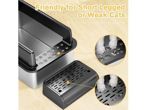 XSBAIHUO Stainless Steel Cat Litter Box with Lid