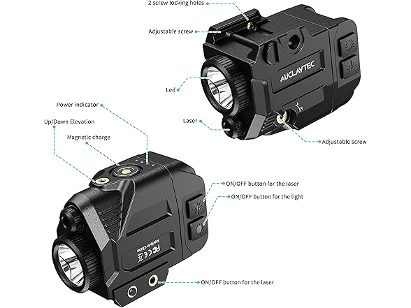 Tactical Flashlight with Laser Sight Combo