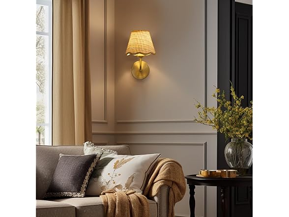 PENACINY Battery Operated Rattan Wall