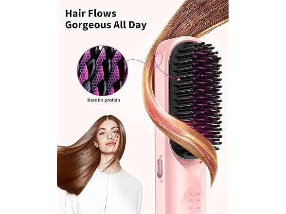 Bopcal Cordless Hair Straightener Brush