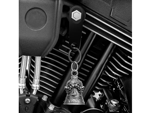 Biker Guardian Luck Riding Bell Keychain