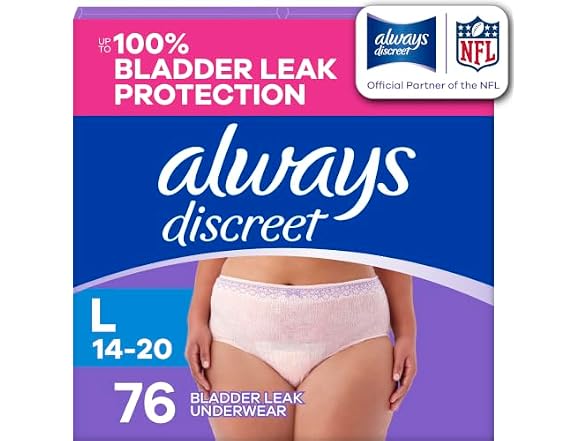 Always Discreet | Adult Diapers for 76ct