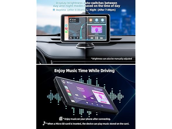 7" Portable CarPlay Screen w/ Bluetooth