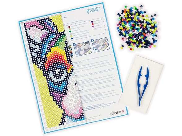 Perler Beads Rainbow Terrier Dog Pattern and Fuse Bead Kit