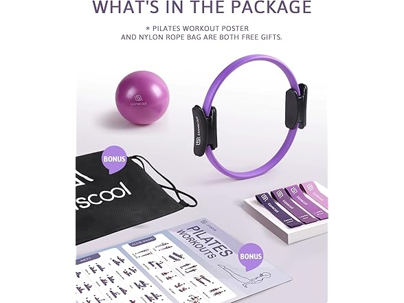 LIONSCOOL Pilates Ring Set