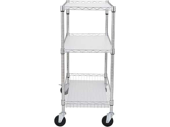 Kitchen Utility Cart, 3 Tiers, Wire Liner