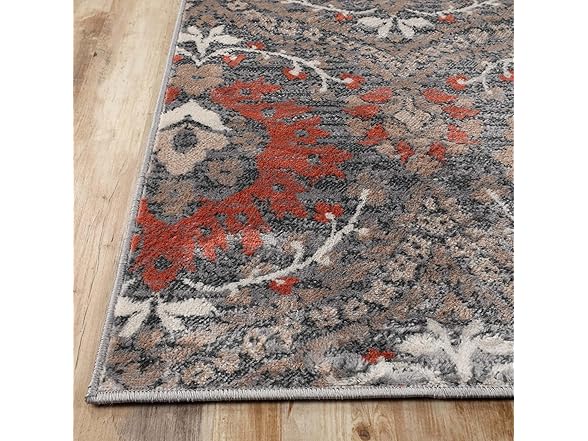 Superior 5'x8' Vintage Floral Damask In Rust