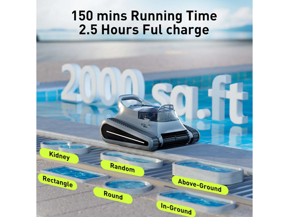 Seauto Crab Cordless Robotic Pool Cleaner Purple