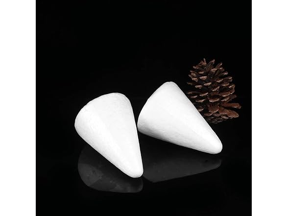 12-Pc White Foam Cones for DIY Crafts