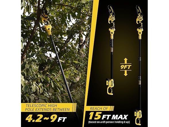 Troozy Cordless Pole Saw & Mini Chainsaw 2-in-1