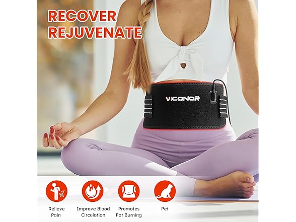Viconor Red Light Therapy Belt for Body Black