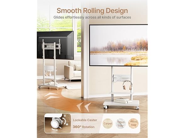 Heavy-Duty Rolling TV Stand
