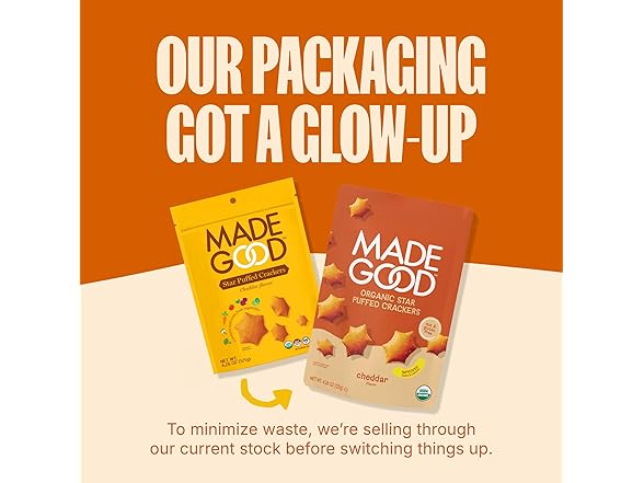 1PK MadeGood Cheddar Star Puffed Crackers