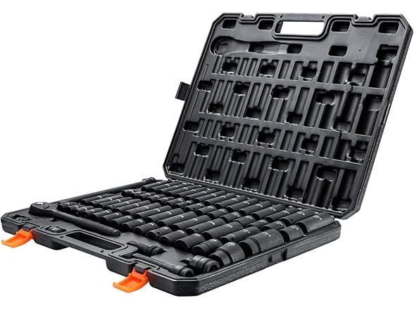 VEVOR 1/2" Drive Impact 65 Piece Socket Set SAE & Metric