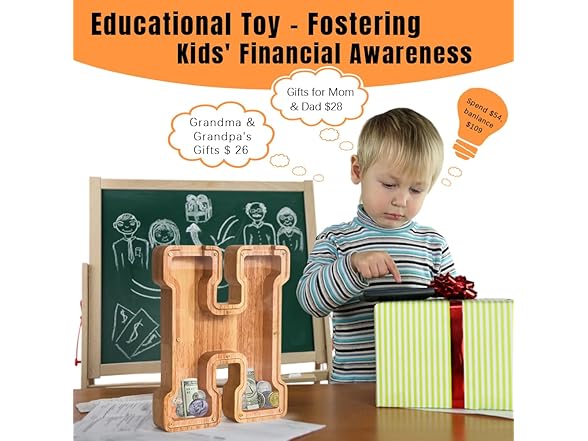 PrimRend Letter Piggy Bank