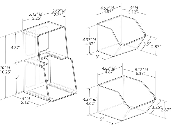 Azar Displays 556760-2PK Two-Tier Clear Organizer