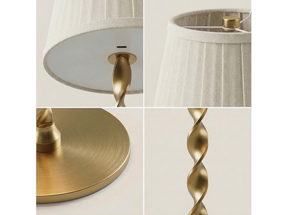 Twist Stem Wide Pleated Lamp