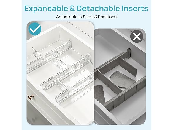 Vtopmart Expandable Drawer Dividers, 6 Pack