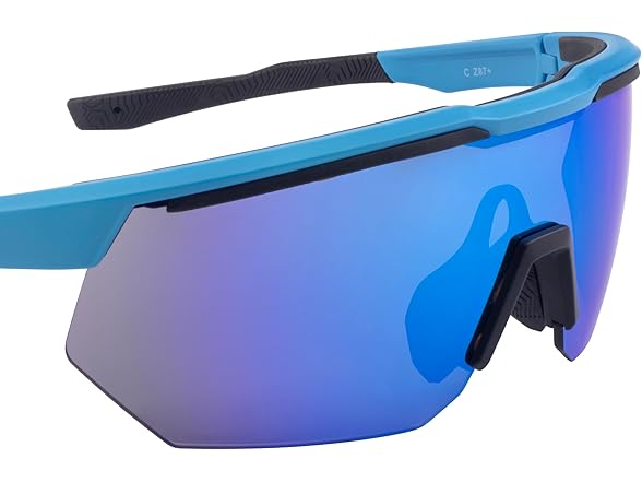 Safety Eyewear Blue Frame Mirror Lens
