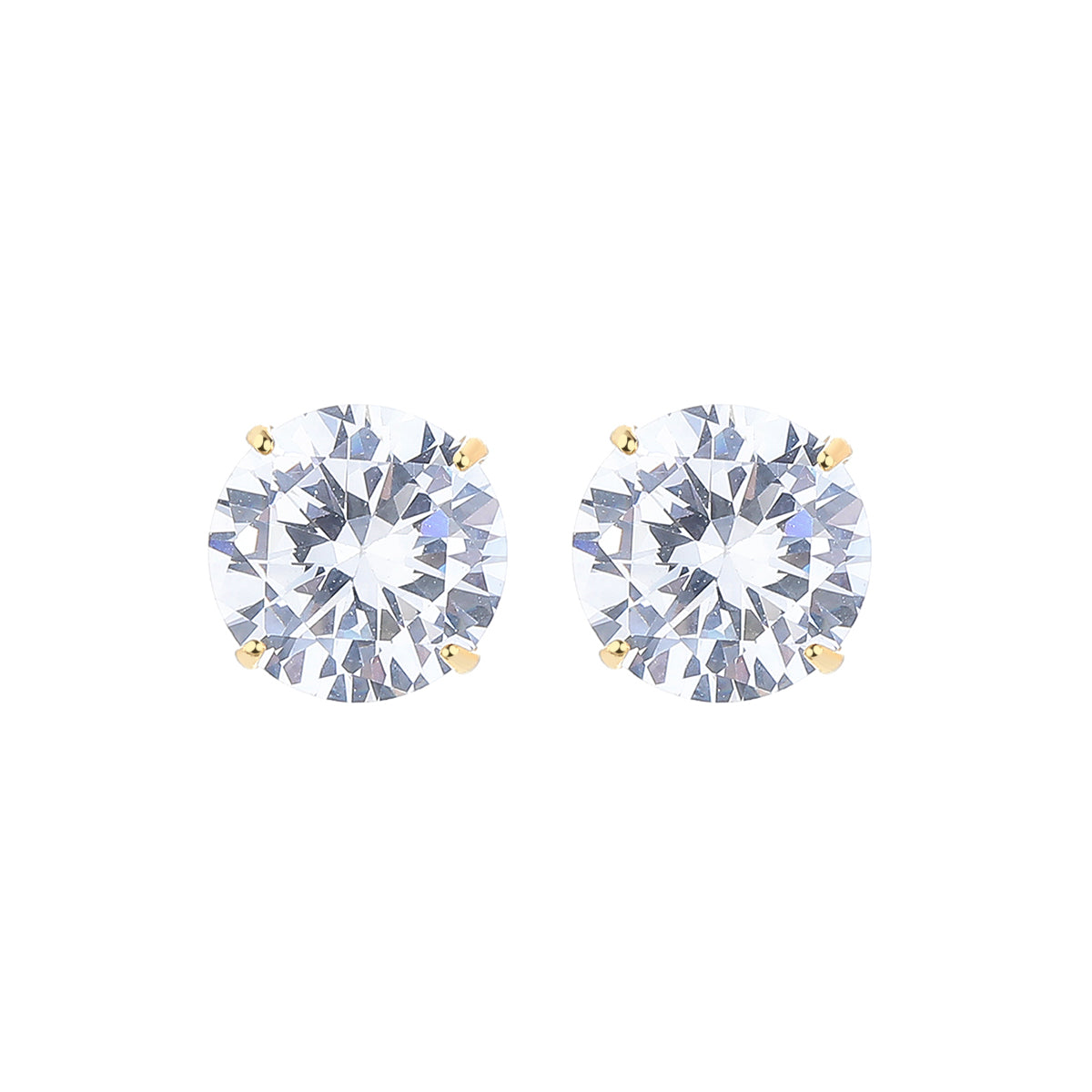 Gold Plated Round Stud Earring - Gallery 4