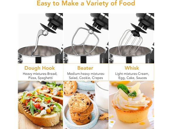 Stand Mixer, 7.5 Qt Stand Food Mixer 10 Speed Black