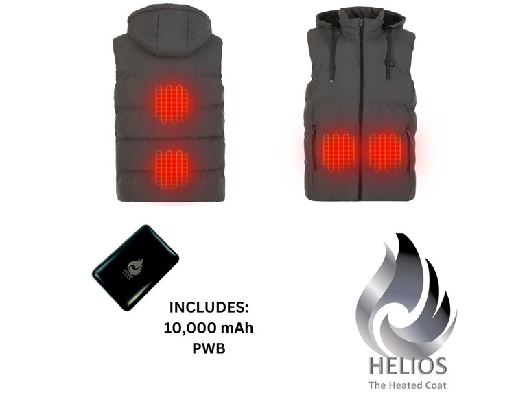 Helios HELIOSP-VEST-GRAY-S-PW S Helios Paffuto Heated Vest w