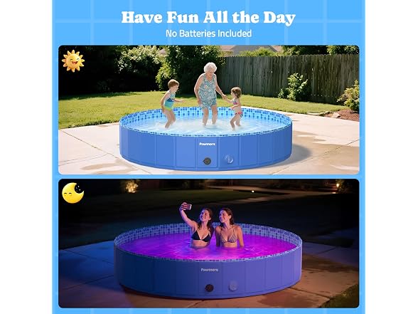 Pawtners Foldable Kiddie Pool with Light