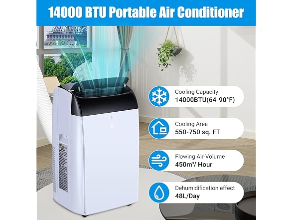 AutoSteelix Portable Air Conditioner 14,000 BTU, AC