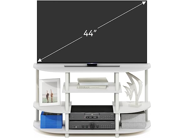 Furinno Jaya TV Entertainment Center, Wh/Wh