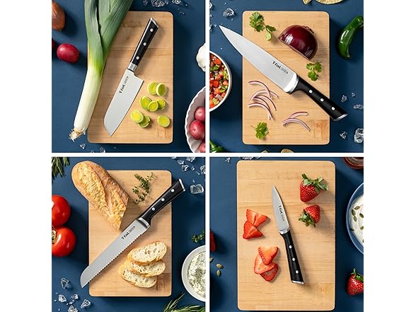 T-fal Ice Force German Stainless Steel Kitchen Knife Set 
