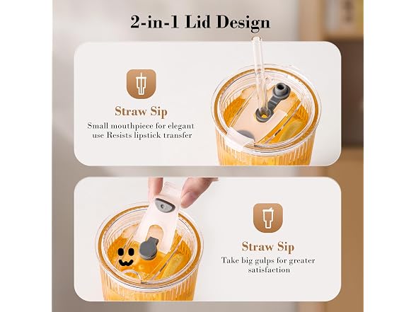 GOSCHE 20oz Iced Coffee Cups w/Straws