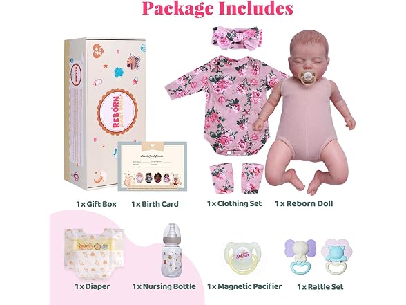 BABESIDE 20" Reborn Baby Doll, Girl