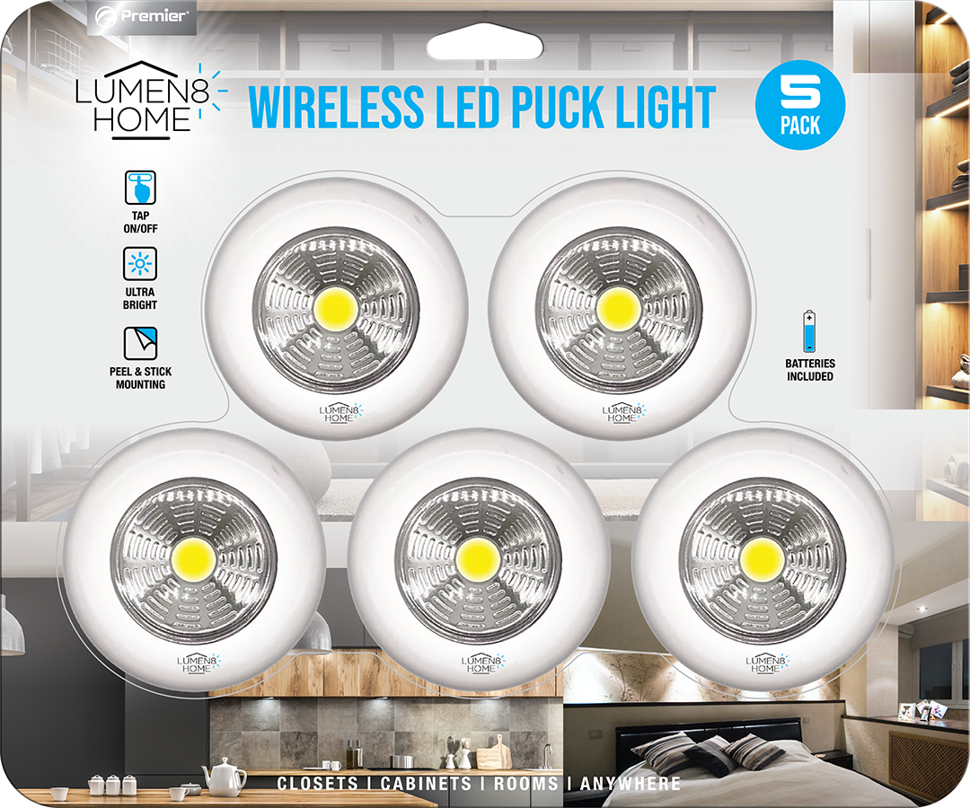 5-Pack Wireless LED Puck Lights - Gallery 2